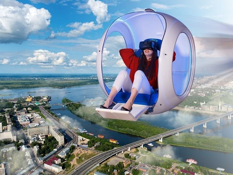 Полёты над городом в виртуальной реальности